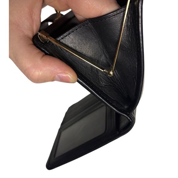 Vintage Coach Buffalo Leather Wallet Black Bifold Coin Pouch ID Slot Classic - Picture 8 of 14